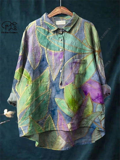 3D Floral Open Tube Shirt for Bold Summer Vibes